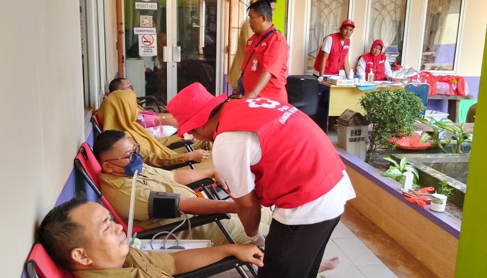 PMI Basel Gelar Donor Darah di BKPSDMD Sambut Hari Palang Merah Dunia