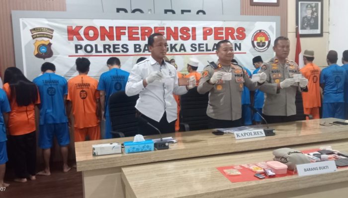 Polres Bangka Selatan Ungkap 24 Kasus Narkoba Semester I 2025: 29 Tersangka Diamankan, Ratusan Gram Sabu Disita