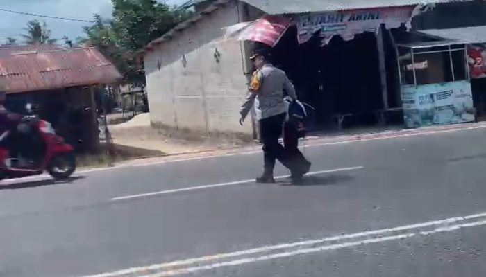 Aksi Spontan Kapolres Basel Turun dari Mobil, Bantu Anak SD Seberangi Jalan