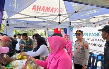 Polres Bangka Selatan Gelar Gerakan Pangan Murah, Warga Antusias Belanja Sembako Terjangkau