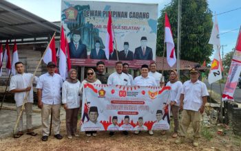 HUT RI Ke-80, Gerindra Basel Pasang Bendera di Titik Strategis Hinga Bagikan Ratusan Bendera Merah putih 
