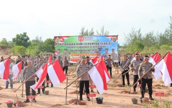 Polres Bangka Selatan Gelorakan Semangat Hijau di HUT RI ke-80 Lewat Penanaman 1000 Pohon