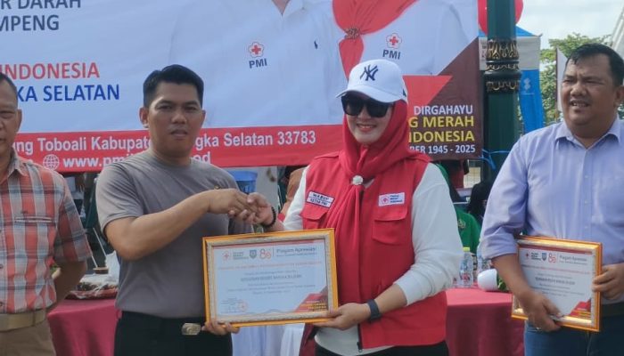 Puncak Hut PMI Ke-80, Polres Basel Dapat Piagam Apresiasi Donor Darah