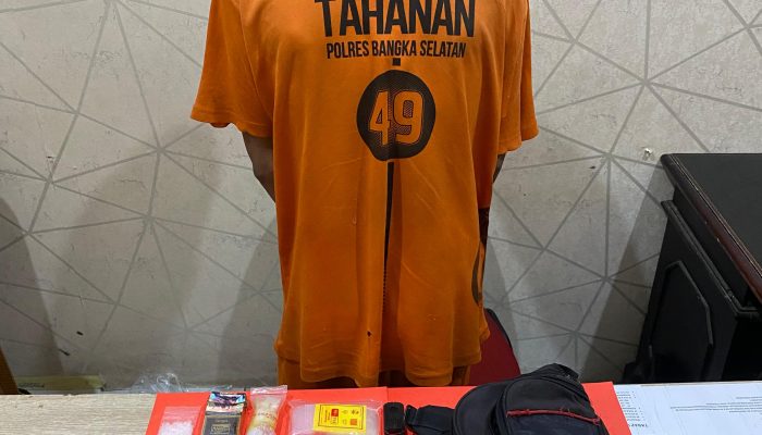 Satresnarkoba Polres Bangka Selatan Bekuk Pengedar Sabu di Desa Rias, Amankan Barang Bukti 4,82 Gram