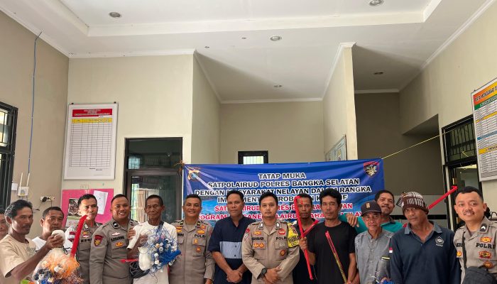 Satpolairud Polres Bangka Selatan Gelar Kegiatan Polsane di Desa Kepoh:Wujud Kepedulian pada Keselamatan Nelayan