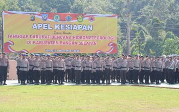 Polres Bangka Selatan Gelar Apel Kesiapan Tanggap Darurat Bencana Hidrometeorologi