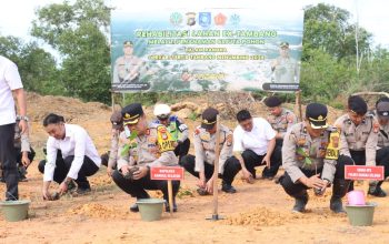 Dukung Pemulihan Lingkungan, Polres Basel Tanam 500 Pohon di Lahan Pasca Tambang