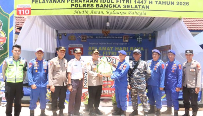Kapolres Bangka Selatan Cek Kesiapan Pos Terpadu Sadai, Pastikan Pengamanan Mudik Optimal
